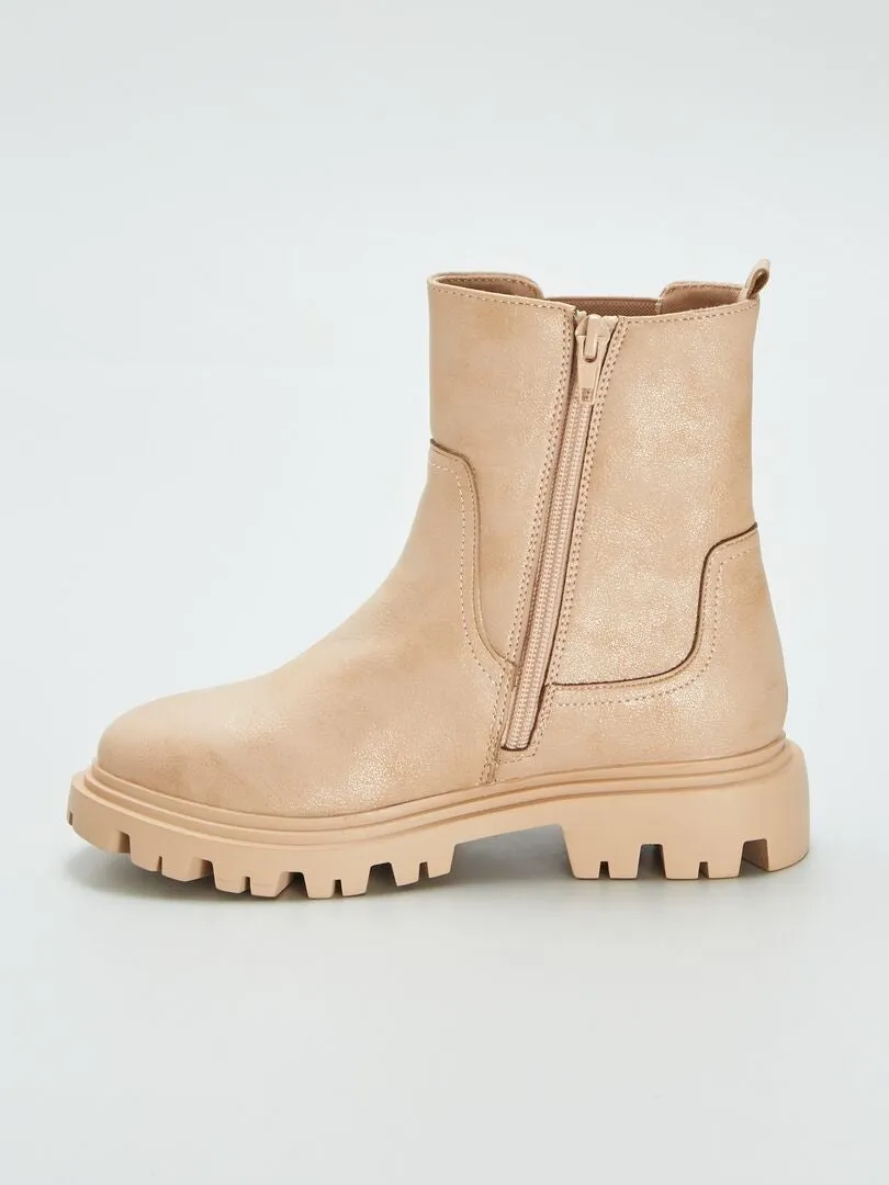 BOTINES CHELSEA CON SUELA DENTADA  MARRON