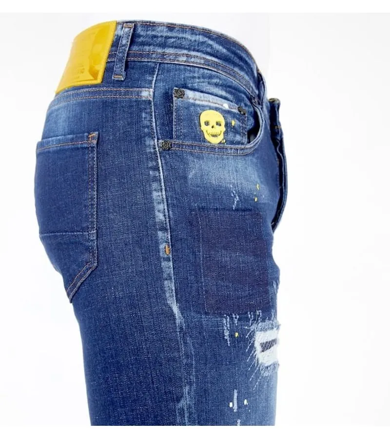 VAQUEROS CORTOS HOMBRE ROTOS  1052  AZUL