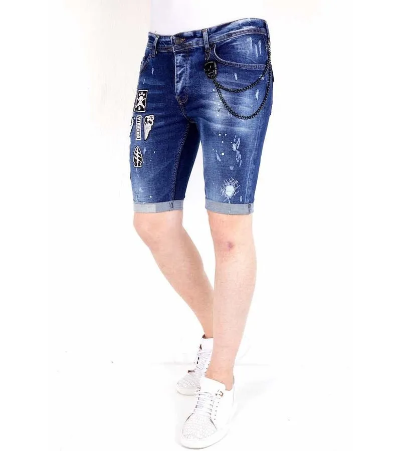 VAQUEROS CORTOS ROTOS HOMBRE  1018  AZUL