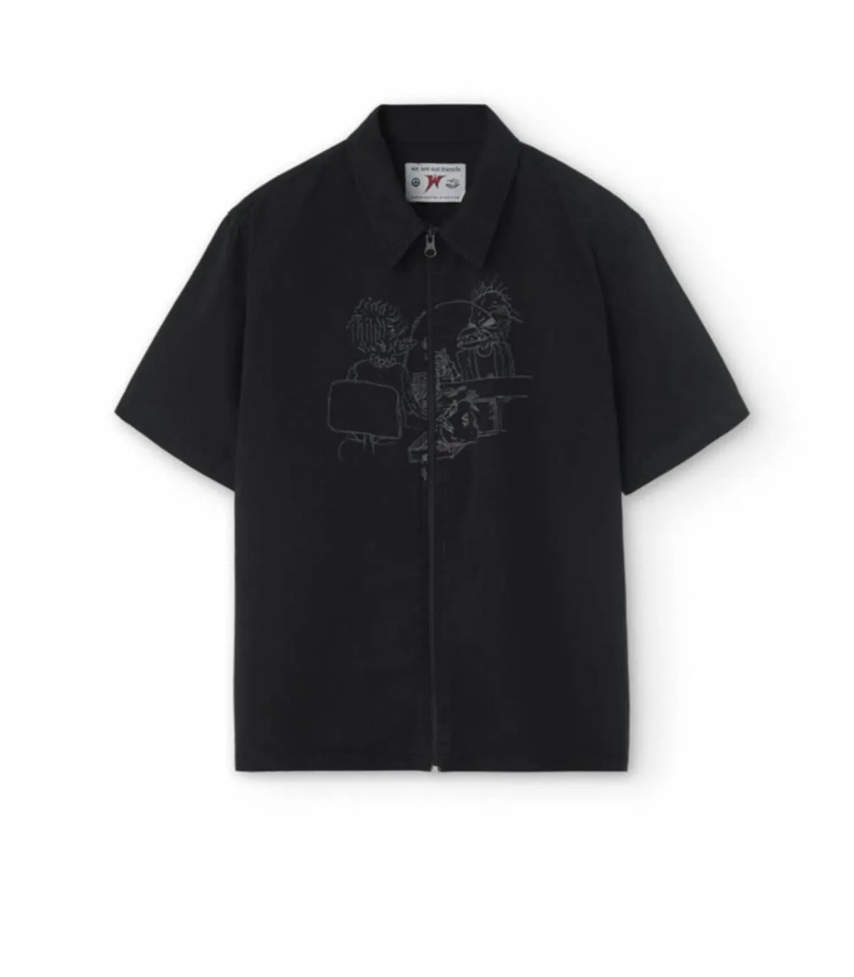 WE ARE NOT FRIENDS  CAMISA PARA HOMBRE NEGRA CREMALLERA  WANF X ABDUL VAS