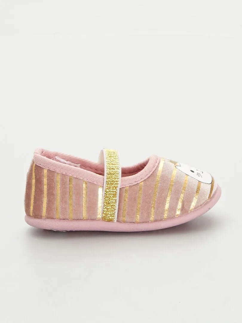 ZAPATILLAS DE CASA TIPO MANOLETINAS  BEIGE